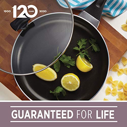 Farberware Dishwasher Safe Nonstick Jumbo Cooker/Saute Pan with Helper Handle -Aluminum, 6 Quart, Blue