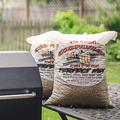 CookinPellets 40PM Perfect Mix All-Natural Hickory, Cherry, Hard Maple, and Apple Grill Smoker Smoking Hardwood Wood Pellets, 40 Lb Bag (2 Pack)