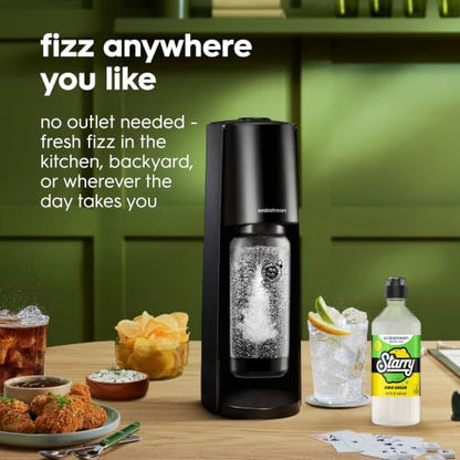 Sodastream Classic |Soda Machine and Sparkling Water Maker Kit (Black) With 60L CO2 Canister and Carbonating Bottle