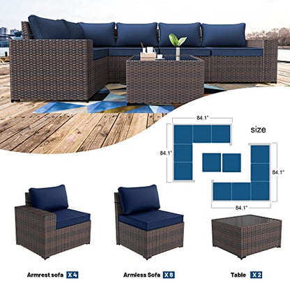Kullavik 12 Piece Patio Furniture Set, Outdoor Wicker Sectional Sofa