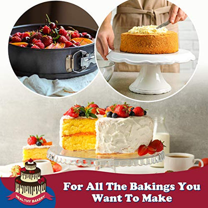 HIWARE 9 Inch Non-stick Cheesecake Pan Springform Pan with Removable Bottom/Leakproof - Black