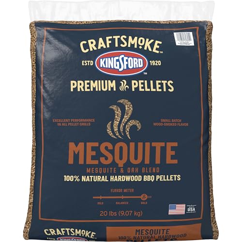 Kingsford Craftsmoke Premium Grilling Wood Pellets, Mesquite BBQ Pellets for Grilling, 100% Natural Hardwood, 20 pounds