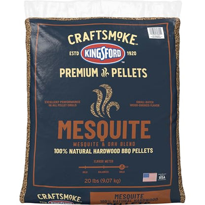 Kingsford Craftsmoke Premium Grilling Wood Pellets, Mesquite BBQ Pellets for Grilling, 100% Natural Hardwood, 20 pounds