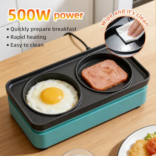 Aoruru Pancake Maker Electric Mini Crepe Maker Nonstick Egg Frying Pan