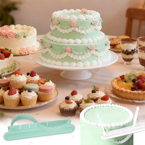 4PCS Cake Arch Guide Tool,Adjustable Fondant Cake Arc Ruler,Practical Baking Writing Swag Guide Gadgets Accessories,Decorative Marking Divider Aid,Pastry Decorating Supplies for Home Kitchen Bakeries