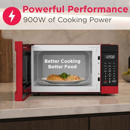 FRIGIDAIRE EMW953RED Microwave Oven, 900 Watts with 10 Power Levels, Red