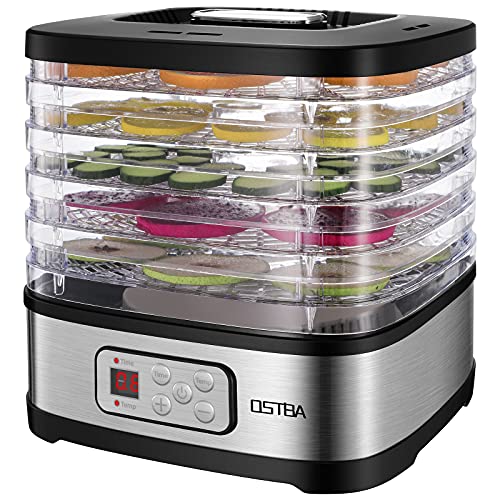 OSTBA Food Dehydrator, 5 Trays, 240W Dryer for Jerky, Fruit & Snacks