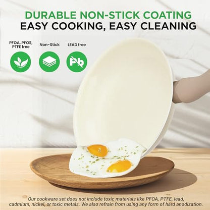 Nutrichef 54-Piece Marble Non-Stick Cookware and Bakeware Set, Professional Home Kitchen Collection with Multi-Sized Pots and Pans Set, and Heat-Resistant Tools