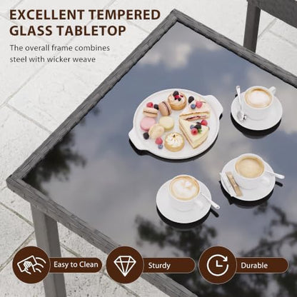 Otair 7-Piece Outdoor Dining Set, Wicker Patio Table and Chairs Set,Sand