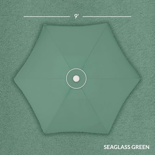 Best Choice Products 9ft Fringe Market Patio Umbrella – Outdoor Boho Tassel Sunshade for Table, Pool, Deck, Backyard – UPF50+, Easy Tilt, Heavy Duty Steel Pole & Ribs - Seaglass