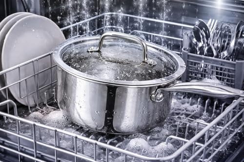 Stainless Steel Sauce Pan with Lid 3 Quart Non Stick Pan Easy to Clean For Home Kitchen Restaurant Multipurpose Use (Silver 7.87 inches)