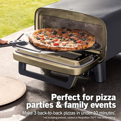 Ninja Artisan Outdoor Pizza Oven, 12-inch, 3-minute Pizza, Neapolitan, Thin Crust, New York Chicago, Custom, 700F Max Temperature, Electric Heat, Bake, Broil, Proof, Warm, Blue, MO201BL1