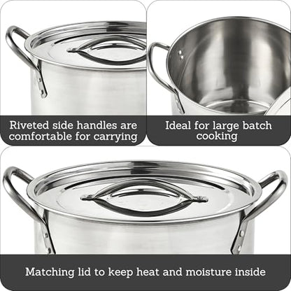 IMUSA 12 Quart Stainless Steel Stock Pot with Lid