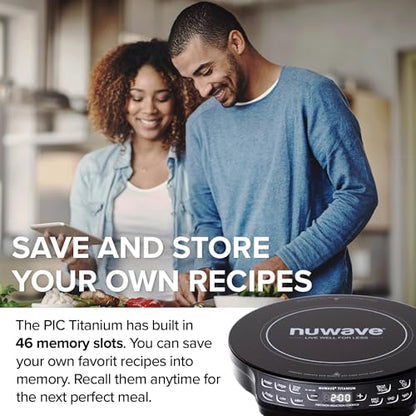 Nuwave Induction Cooktop, Improved Hot Plate with Digital Probe , 106 Temps 100°F-575°F, 3 Watt Settings, Portable Induction Burners for Cooking