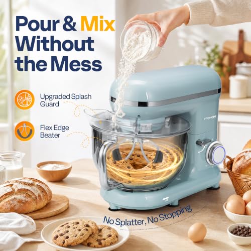 VIVOHOME Stand Mixer, 6-Quart Tilt-Head Kitchen Mixer with Bowl, Blue