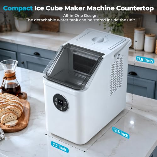 Electactic Countertop Ice Cube Maker, 12Pcs Ready in 13 Mins, 26Lbs/Day