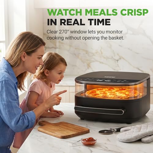 NutriChef 6 Quart Extra Large Air Fryer with 11-in-1 Cooking Presets | Extra-Large Basket Fits Up to 12” Pizza | Adjustable Temperature 450F & Timer Range | Dual Heat Source Technology | Grey