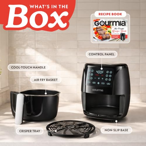 Gourmia Air Fryer - 4 Qt Basket Capacity, 12 Cooking Presets, Black