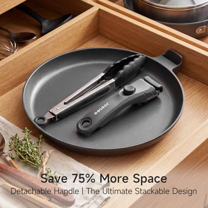 JEETEE Nonstick Crepe Pan with Detachable Handle, 11" Titanium Pancake Pan