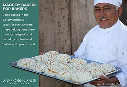 Commercial Quality Cookie Sheet and Rack - Aluminum Half Sheet Baking Pan and Stainless Steel Cooling Rack Set 13x18 Rust & Warp Resistant, Heavy Duty
