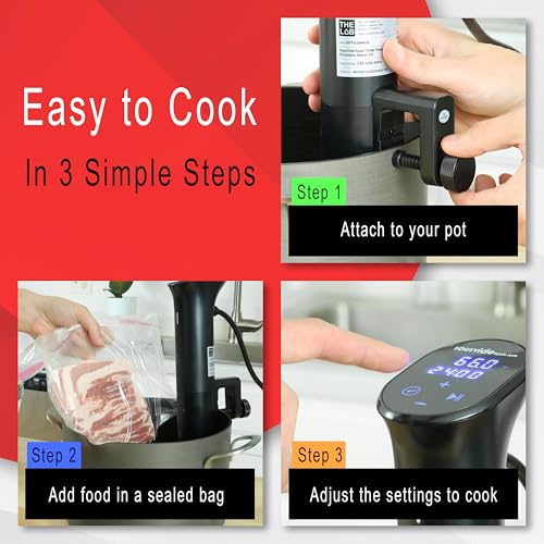 The Lab Made iVide 2.0 Sous Vide Cooker, 1200W WiFi Immersion Circulator, 0.1° Precision, Up to 30L Water Bath