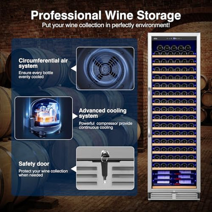 Velieta 24 Inch Upgraded190 Bottles Wine Cooler Refrigerator