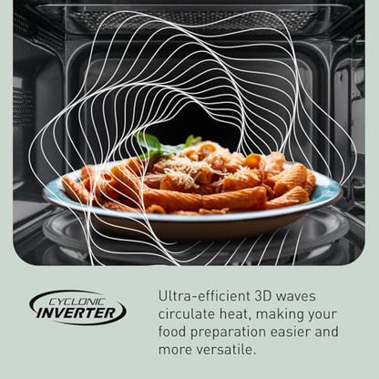 Panasonic Microwave Oven, Stainless Steel Countertop/Built-In Cyclonic Wave with Inverter Technology and Genius Sensor, 2.2 Cu. Ft, 1250W, NN-SN97JS (Silver)