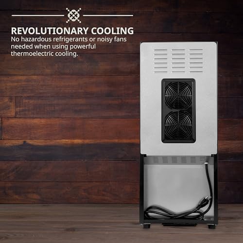 Ivation 12 Bottle Red And White Wine Thermoelectric Wine Cooler/Chiller Counter Top Wine Cellar with Digital Temperature Display, Freestanding Refrigerator Smoked Glass Door Quiet Operation Fridge