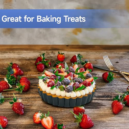Urxirha 4 Pack 5-Inch Tart Pans with Removable Bottom, Nonstick Quiche Pan Fluted Pie Pans for Baking Treats, Pie, Quiches, Tartlets