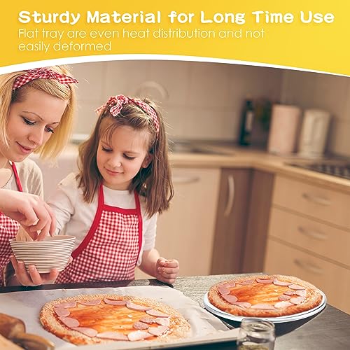 Bokon 12 Pcs 12 Inches Pizza Pans Bulk for Oven Non Stick Round Aluminum Pizza Plates Set for Pie Cake Tray Baking Restaurant Serving Home Kitchen Easy to Clean
