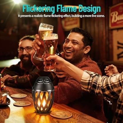 INSSISAIN 2 Pack Outdoor Bluetooth Speakers Waterproof Wireless, Birthday Gifts for Men Dad, LED Flame Ambient Light, Camping Patio Accessories, Unique Gifts for Him Husband Boyfriend Dad Gifts
