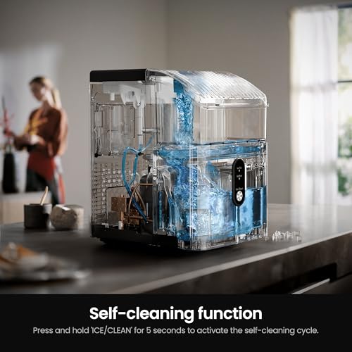 Kismile Nugget Ice Maker Countertop, 35 lbs/Day, Stainless Steel