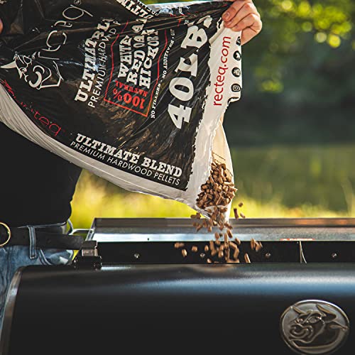 recteq Ultimate Premium Hardwood Grilling Cooking Pellet Barbecue BBQ Grill Smoker Blend with Red Oak, White Oak, Hickory Wood Pellets for Smokers, 40 Pound Bag