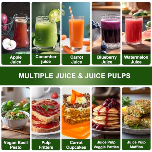 Juicer Machine, 500W Juicer with 3 Speed & 3” Feed Chute