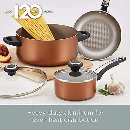 Farberware 21925 High Performance Nonstick Cookware Set / Pots and Pans Set Dishwasher Safe - 17 Piece, Silver