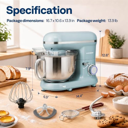 VIVOHOME Stand Mixer, 6-Quart Tilt-Head Kitchen Mixer with Bowl, Blue