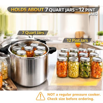 KILOGORGE 24qt pressure canner and canning pressure cooker with gauge,14.5PSI,practical 7pc Canning Supplies Starter Set,compatibility gas and induction cooktops, pressure cooker for canning (GREEN)