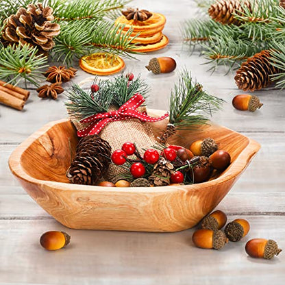 ZENFUN Wood Root Dish Bowl, Natural Wooden Bowl Snack Bowl, Handmade Serving Bowl for Candy, Bread, Snacks, Serving Appetizer Display, 7.8''-9.5'' Diameter