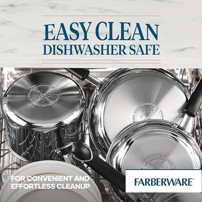Farberware Brilliance Dutch Oven Pot with Lid, 5 Quart, Stainless Steel
