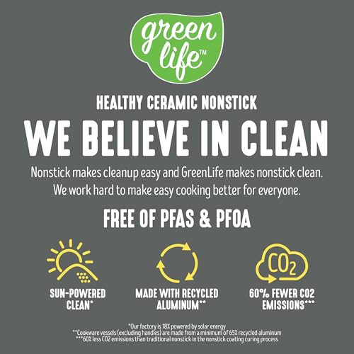 GreenLife Essentials 12 Piece Cookware Set, PFAS-Free Ceramic Nonstick Pots & Pans, Induction Ready for All Cooktops, Kitchen Cooking & Serving Utensils, Dishwasher Safe, Charcoal Gray