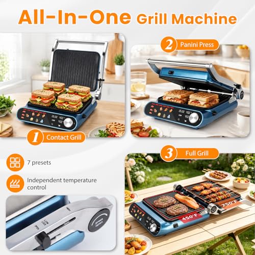 Taylor Swoden 7-in-1 Panini Press Sandwich Maker, Electric Indoor Grill
