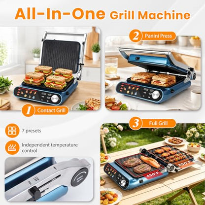 Taylor Swoden 7-in-1 Panini Press Sandwich Maker, Electric Indoor Grill
