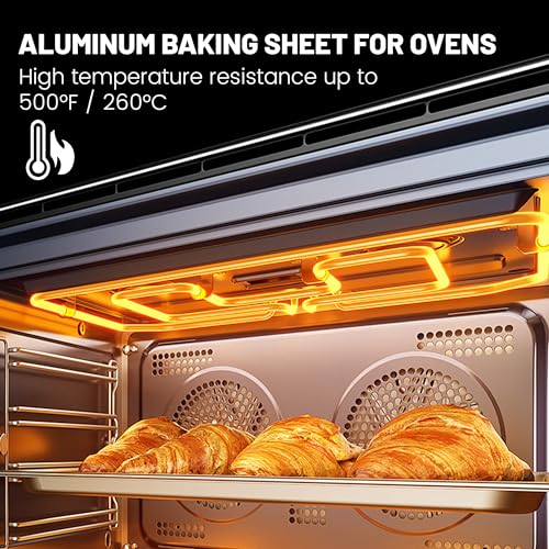 BIEAMA 6 Pack Half Size Baking Sheet Pan Aluminum Commercial Pan for Oven Freezer Bakery Hotel Restaurant 18" × 13"