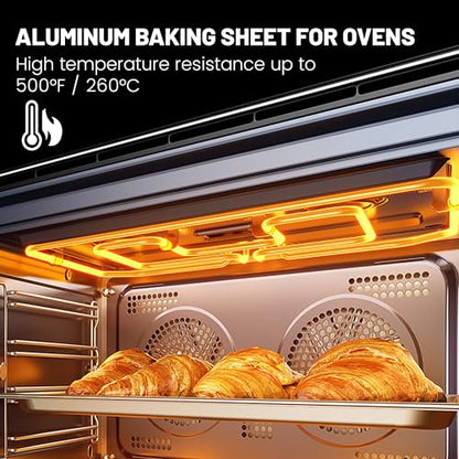 BIEAMA 6 Pack Half Size Baking Sheet Pan Aluminum Commercial Pan for Oven Freezer Bakery Hotel Restaurant 18" × 13"