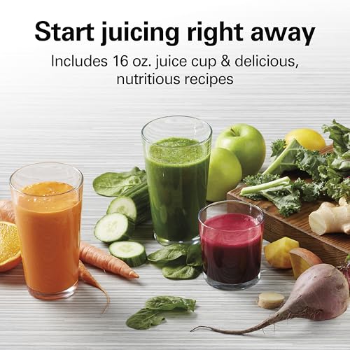 Hamilton Beach Juicer Machine, Big Mouth 3” Feed Chute for Whole Fruits and Vegetables, Easy to Clean, Centrifugal Extractor, Vegetable & Fruit Juicer, BPA Free, 800W Motor, Stainless Steel