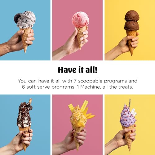Ninja CREAMi Scoop & Swirl Ice Cream Maker, Soft Serve Desserts, Sorbet, Milkshakes, Frozen Yogurt and More, 13-in-1 Programs, Includes Handle and Two 16 oz 2-in-1 Pints, Blue, NC701ND