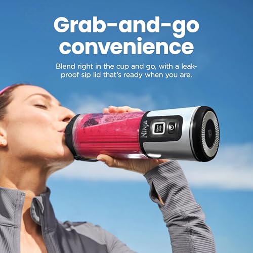 Ninja Blast Portable Blender | Cordless | 18-oz. Vessel | Personal Mixer for Shakes & Smoothies | BPA Free | Leakproof Lid & Sip Spout | USB-C Rechargeable | Dishwasher Safe Parts | Black | BC151BK