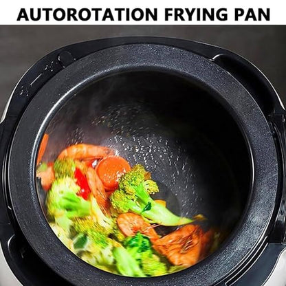 Automatic Cooking Machine,2000W 6L auto Cooking Wok Fried Rice Machine,One-Click Smart Start, Three Speed Adjustable,360 ° Automatic Rotation, for Stir Frying,Stewing,Cooking
