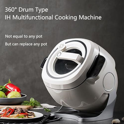 Xoiasth Automatic Cooking Machine, Auto Cooking Wok Fried Rice Machine, One-Click Smart Start, Three Speed Adjustable, 360 ° Automatic Rotation, with Smart Touch