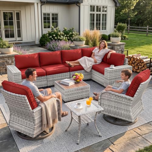 Outdoor Patio Furniture Set PE Wicker Rattan Outdoor Sectional Sofa